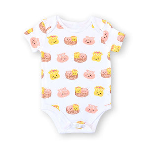 the wee bean organic cotton baby onesie bodysuit in dim sum