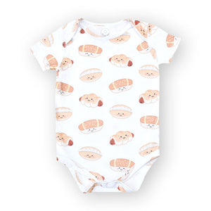 the wee bean organic cotton baby onesies in bakery buns