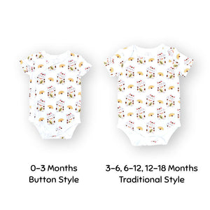 the wee bean organic cotton baby onesie bodysuit in Fortune Lucky Cat Maneki Neko for babies and toddlers