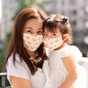 mommy and me matching mask organic cotton reusable fabric mask dim sum hargow siu mai taste of hong kong the wee bean