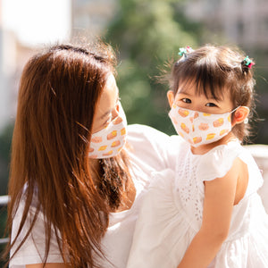 the wee bean organic cotton mommy and me matching organic cotton masks in dim sum