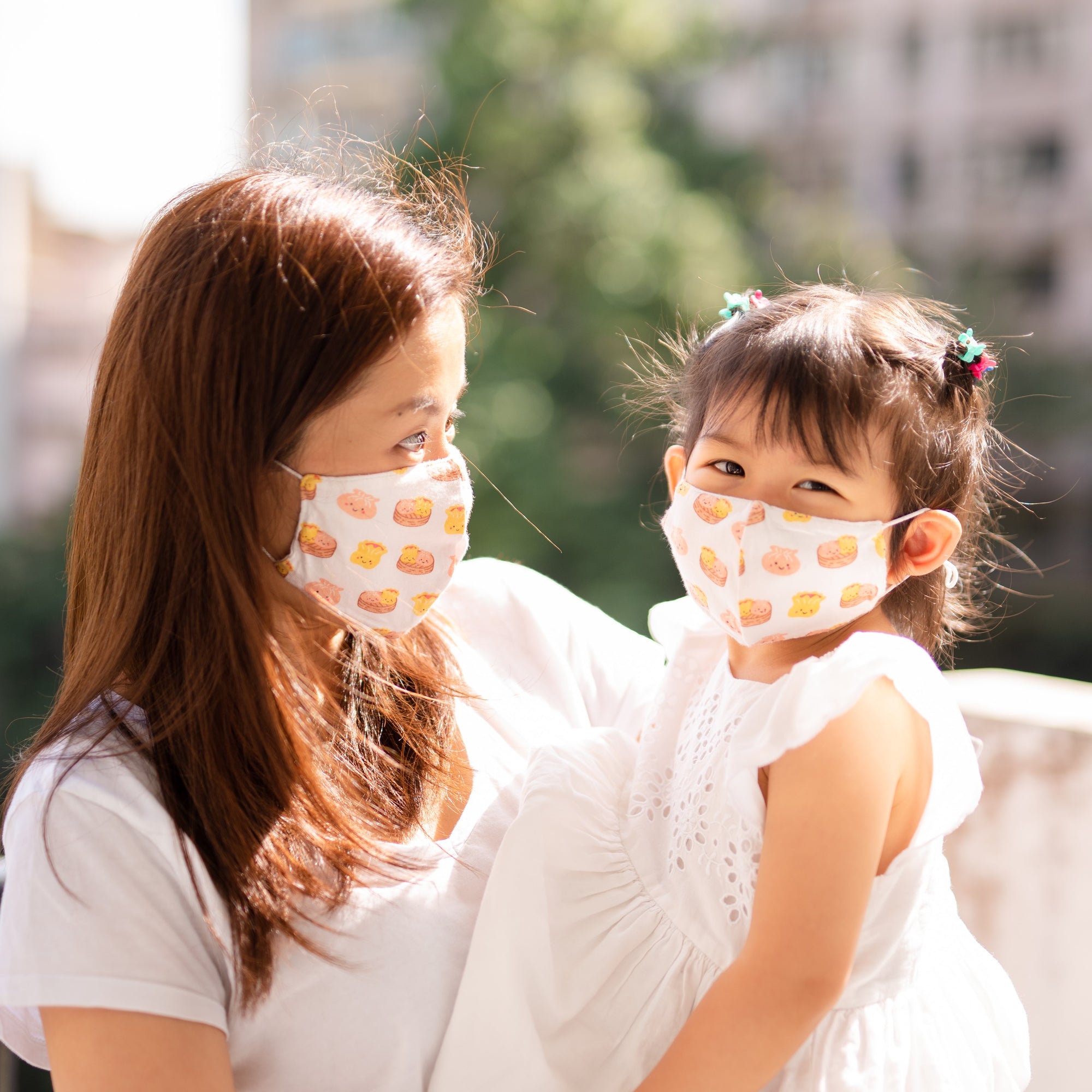 the wee bean organic cotton reusable fabric kids teens womens adults mask in dim sum hargow siu mai taste of hong kong charity donation