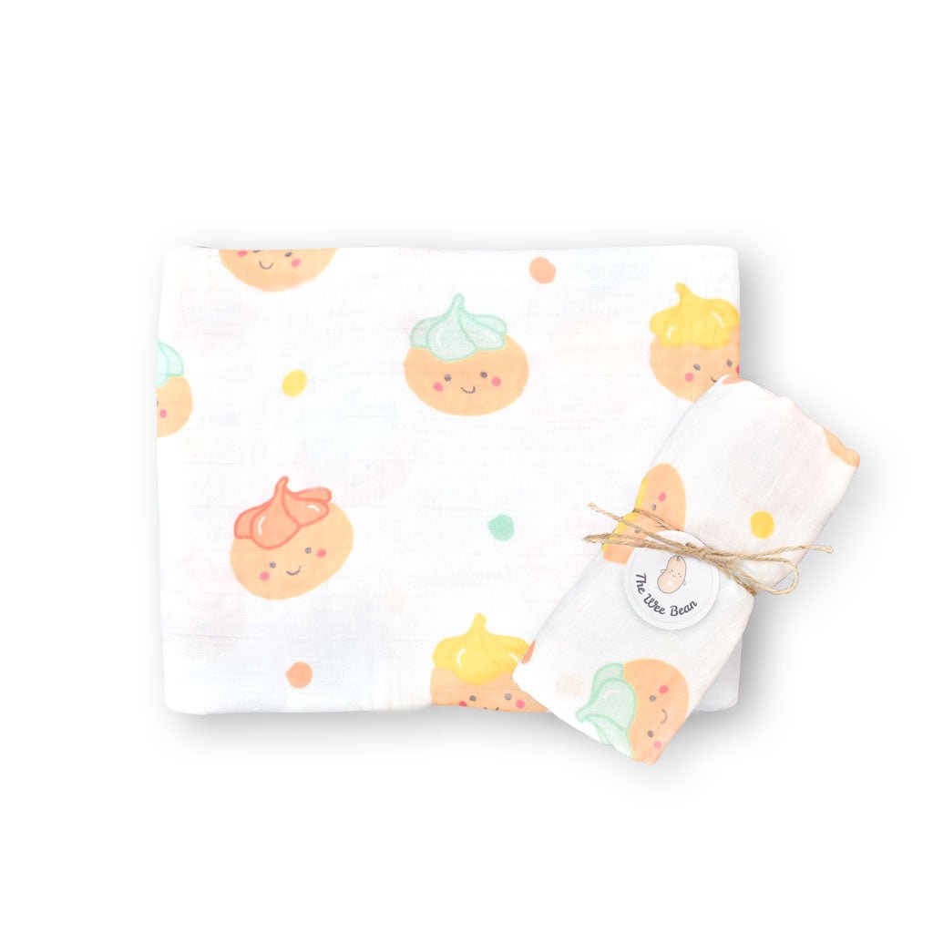 the wee bean iced gem biscuit belly button cookies organic cotton bamboo swaddle