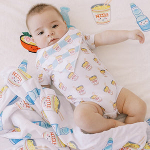the wee bean organic cotton onesie bodysuit in cup noodle