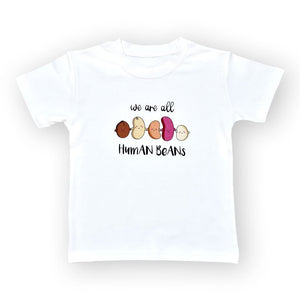 the wee bean organic cotton super soft kids toddler tee t-shirt in we are all human beans