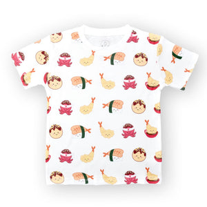 the wee bean organic cotton tee t-shirt in izakaya taste of japan tempura takoyaki and sushi