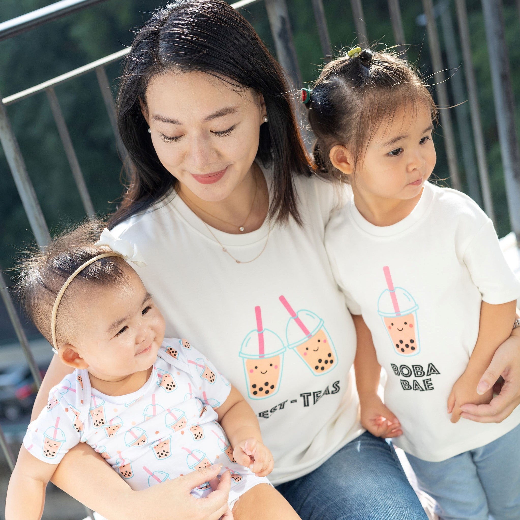 the wee bean mommy and me sibling matching tee t-shirts in boba