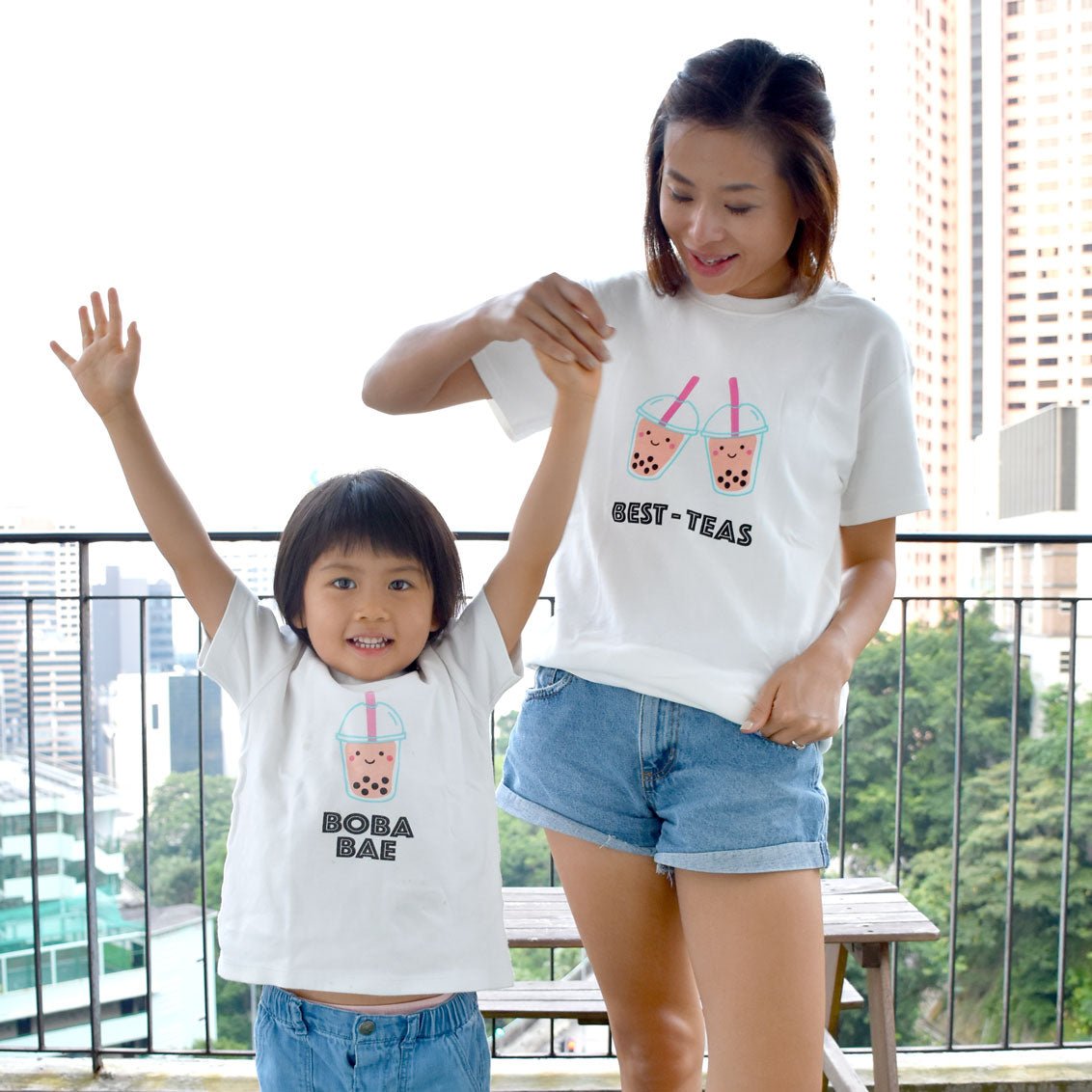 the weee bean mommy and me twinning matching tees t-shirts in organic cotton boba'